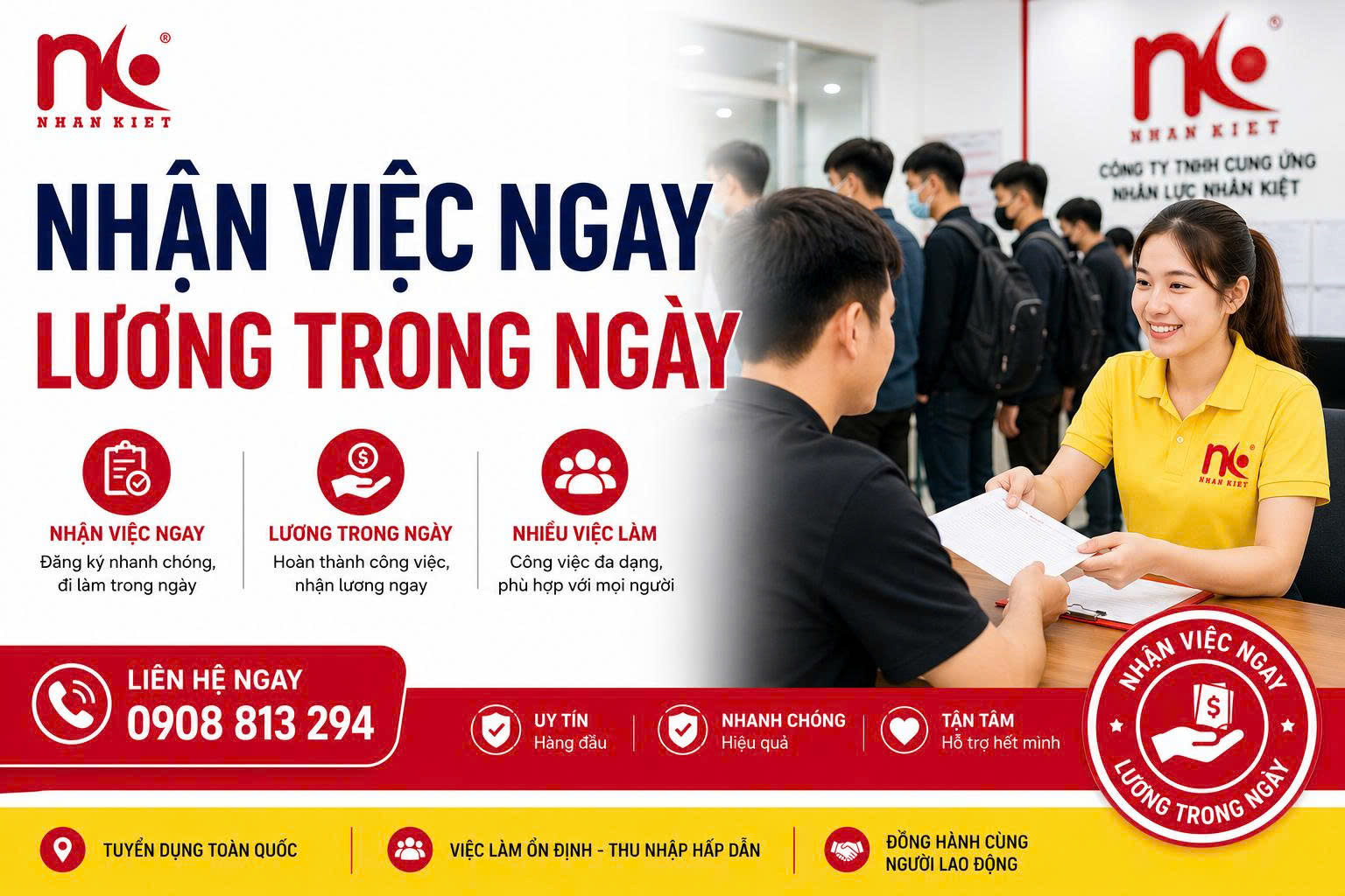 Nhận Việc Ngay Lương Trong Ngày – Cơ Hội Việc Làm Linh Hoạt Cùng Nhân Kiệt