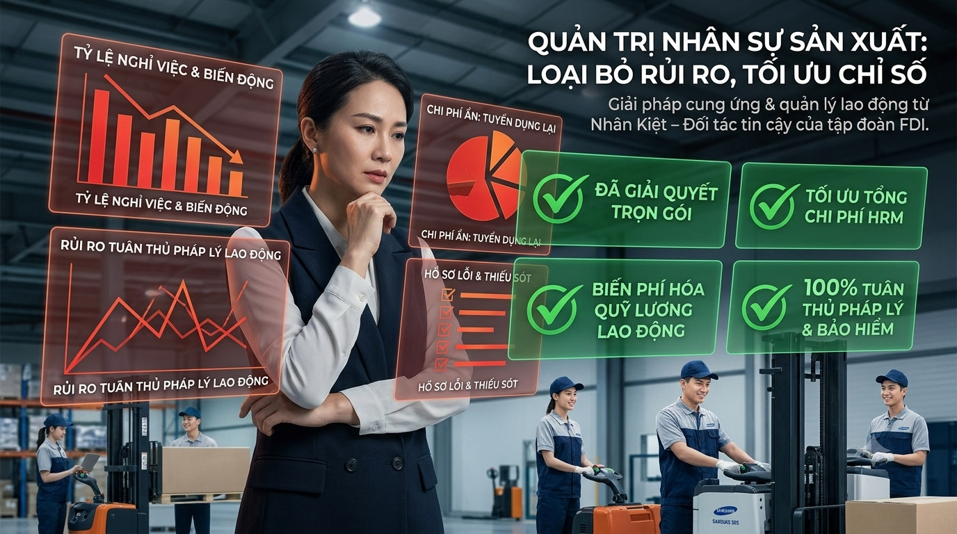 GIẢI PHÁP CUNG ỨNG VÀ QUẢN LÝ LAO ĐỘNG TOÀN DIỆN TỪ NHÂN KIỆT – ĐỐI TÁC CỦA DOANH NGHIỆP FDI TẠI VIỆT NAM