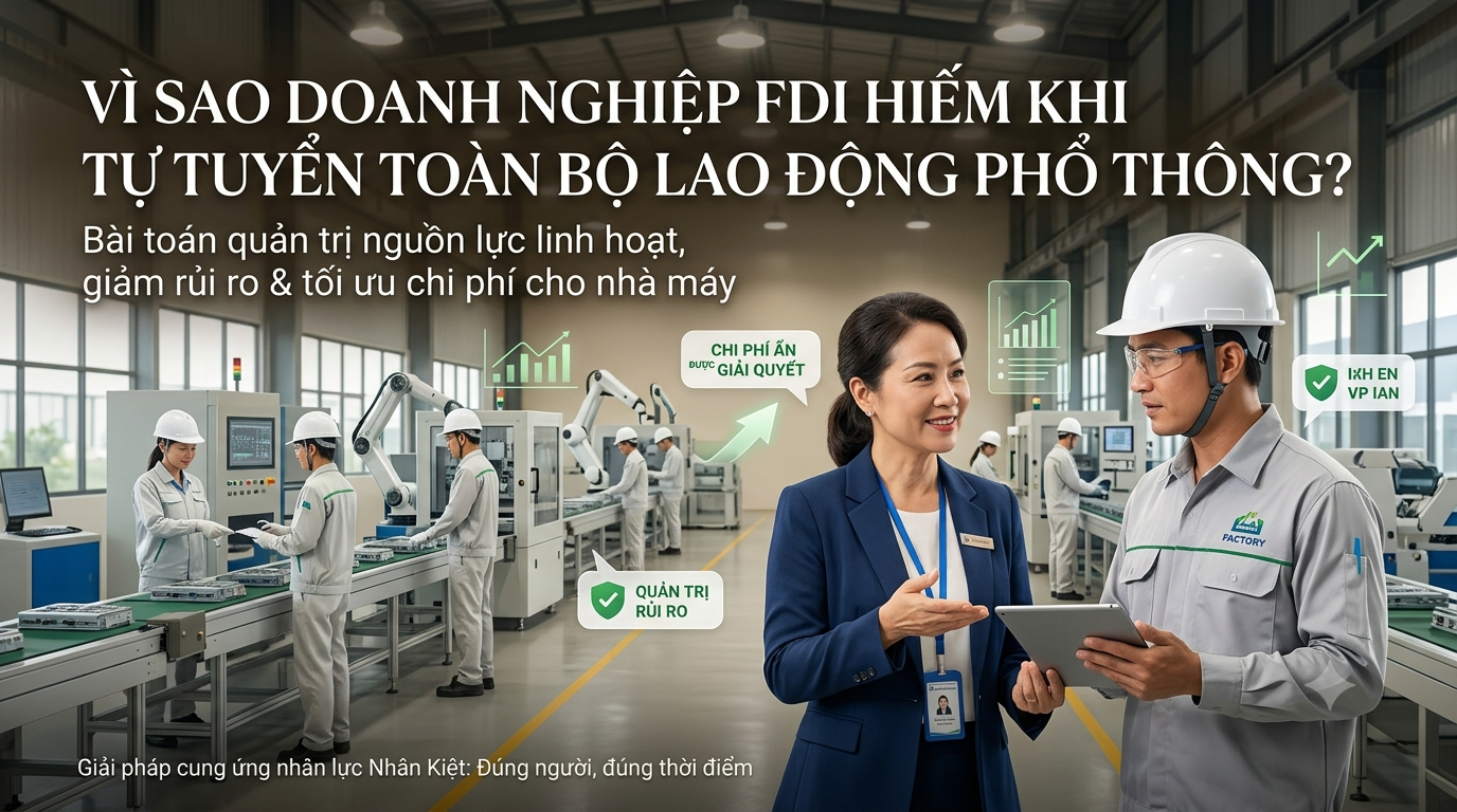 VÌ SAO DOANH NGHIỆP FDI HIẾM KHI TỰ TUYỂN TOÀN BỘ LAO ĐỘNG PHỔ THÔNG?