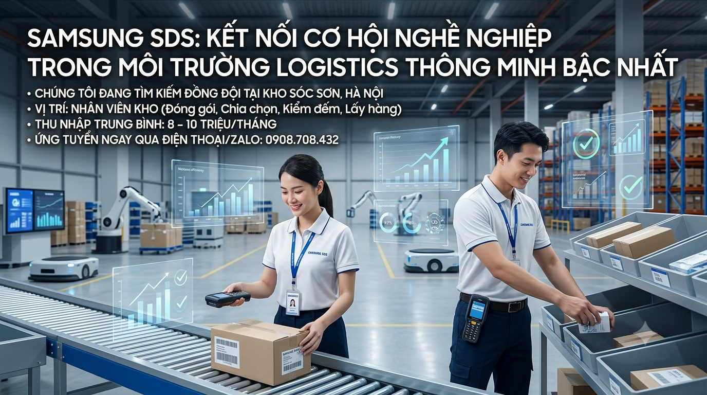 TUYỂN NHÂN VIÊN KHO SAMSUNG SDS TẠI SÓC SƠN, HÀ NỘI