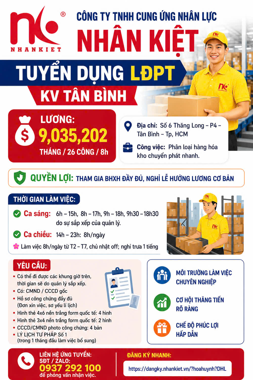 Tuyển LĐPT Không Yêu Cầu Kinh Nghiệm, Gần Sân Bay