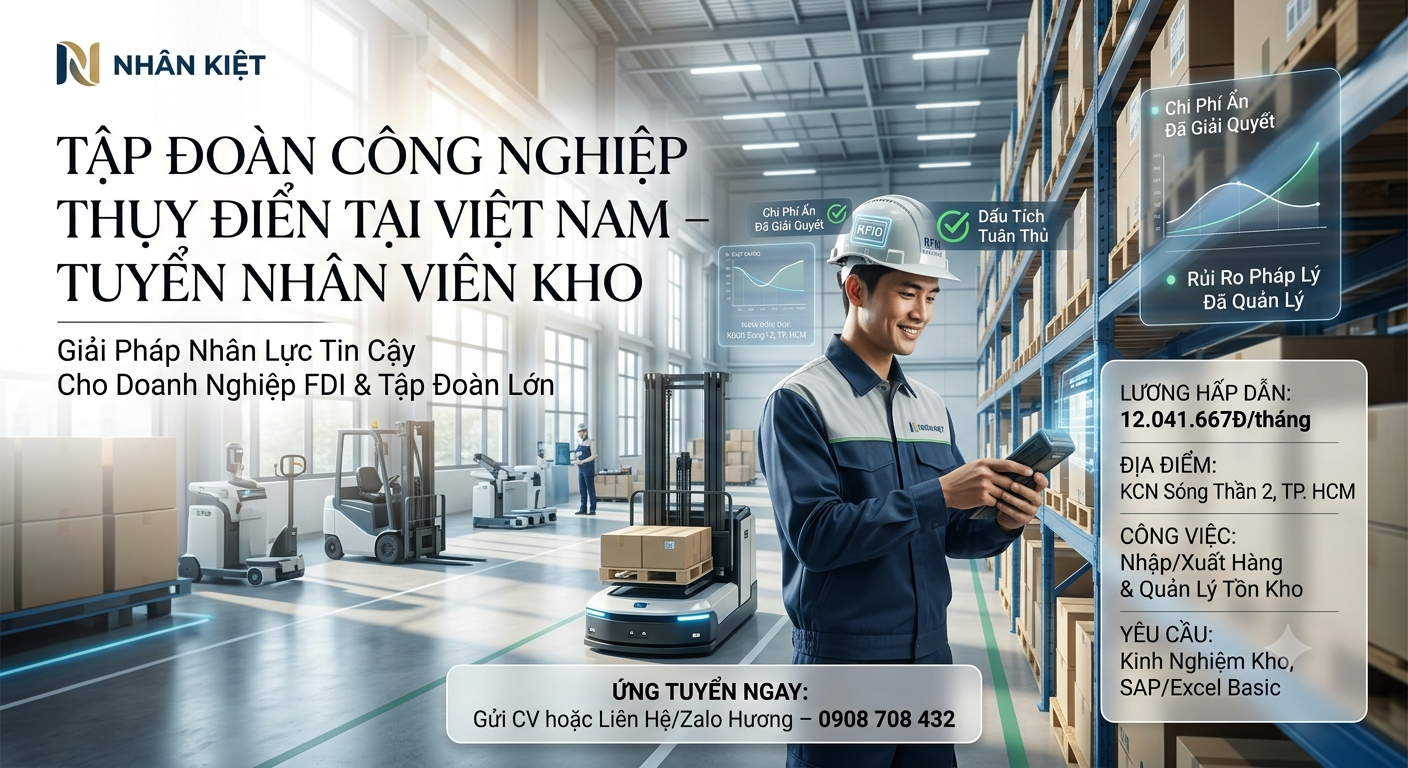 Tập Đoàn Công Nghiệp Thụy Điển Tại Việt Nam Tuyển Nhân Viên Kho
